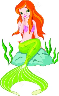 01矢量卡通美人鱼