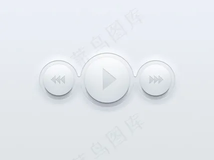 银色简洁的播放按钮