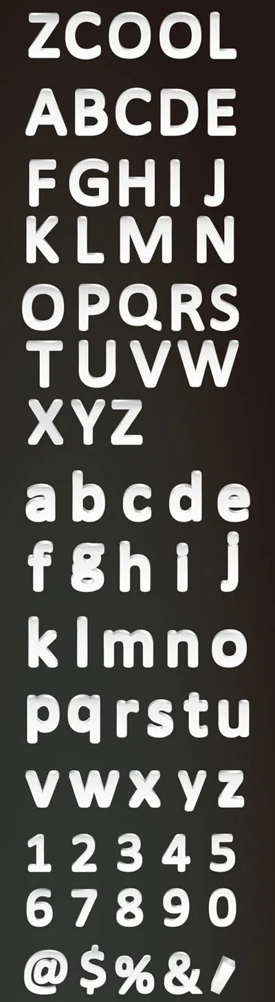 立体英文字母及数字矢量图ai矢量模版下载
