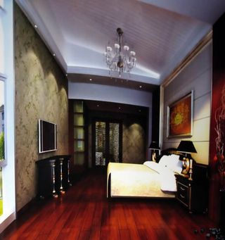 中式复古简约客厅3dmax模型素材...