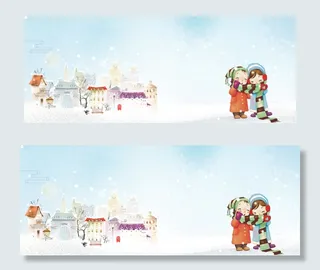 淘宝天猫冬季促销海报banner背...