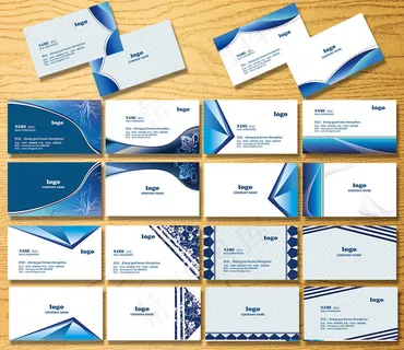 蓝色经典名片矢量素材