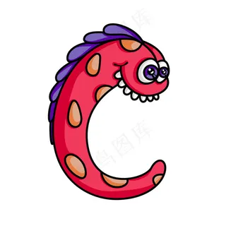 粉色动物字母C图片