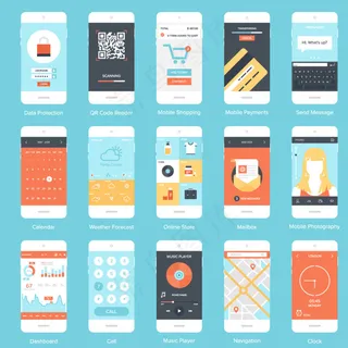 手机扁平化界面设计图片