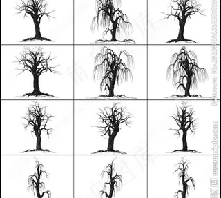 枯树死木ps笔刷图片