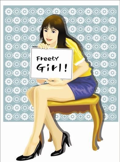 矢量美女素材cdr矢量模版下载