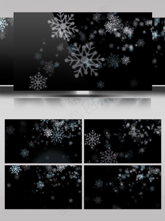 原创雪花飘落带通道动态背景