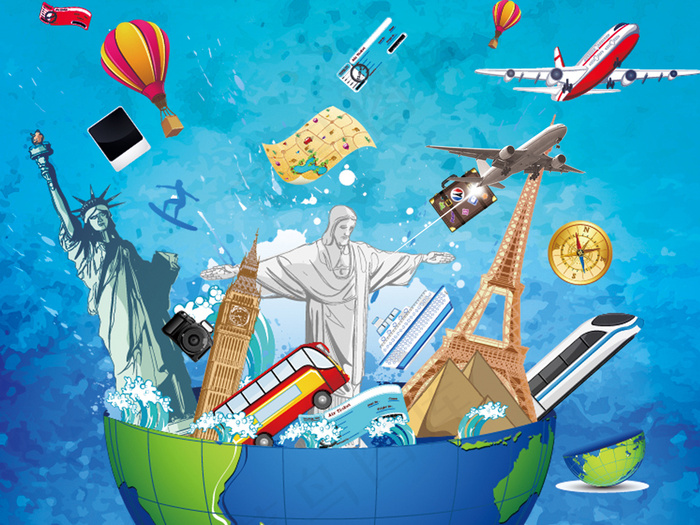 旅游宣传环游世界海报