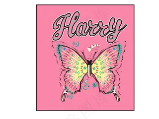 女童蝴蝶图案印花