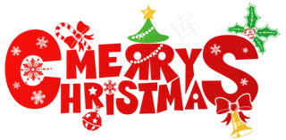 圣诞节英文字体PNG设计元素