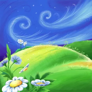 草地上的花朵图片