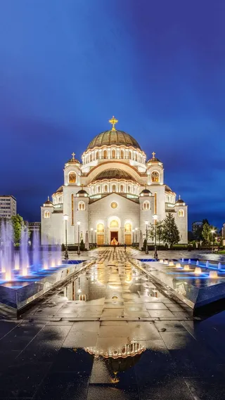 教堂夜景高清摄影图片