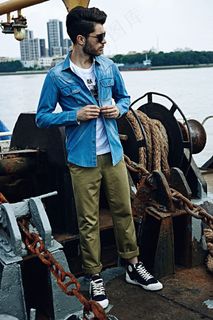 战地吉普男装模特实拍图片