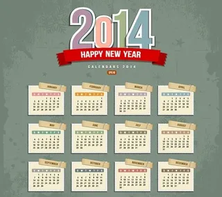 2014年日历矢量
