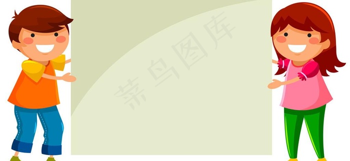 卡通小女孩图片eps,ai矢量模版下载