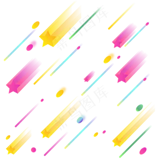 漂浮元素电商装饰渐变动感星星元,免抠元素