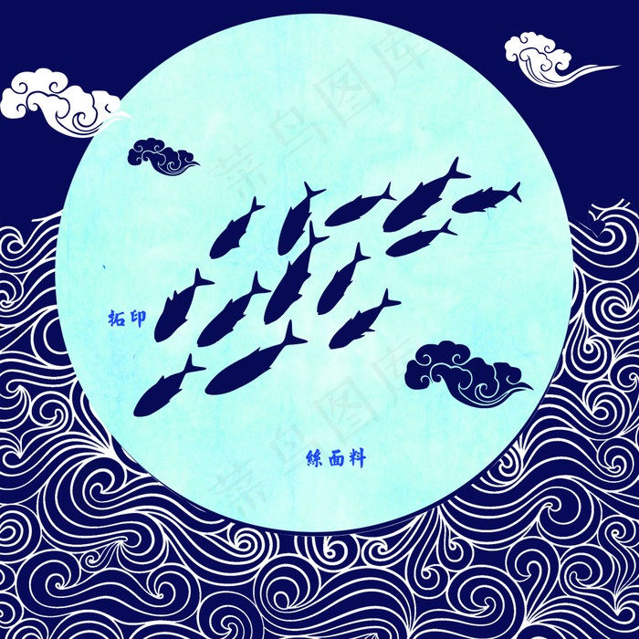 蓝印花布抱枕