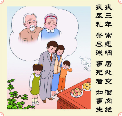 丧三年 常悲咽 居处变 酒肉绝cdr矢量模版下载