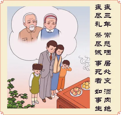 丧三年 常悲咽 居处变 酒肉绝cdr矢量模版下载