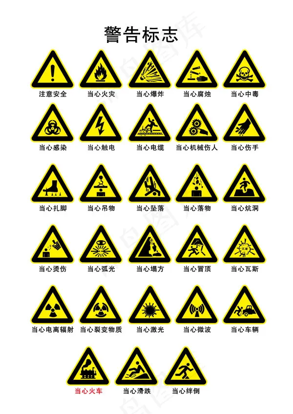 警告标志矢量ai矢量模版下载
