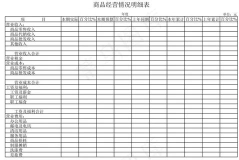 商品经营情况明细表