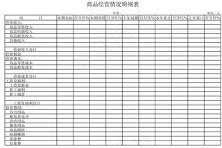 商品经营情况明细表