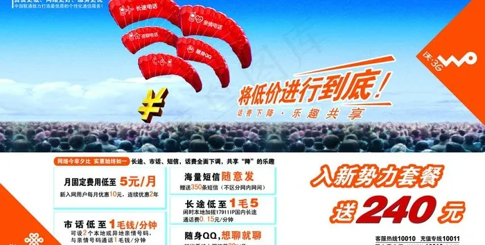 联通3g报纸图片psd模版下载