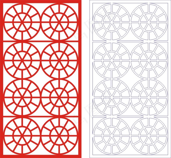 矢量镂空花纹边框底纹中式