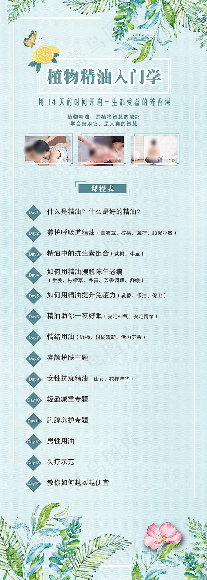 精油课程培训长图psd模版下载