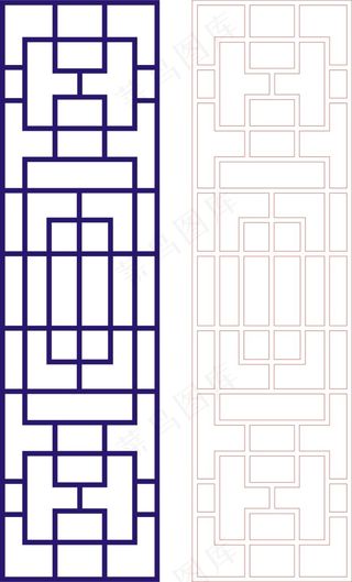 矢量镂空花纹边框底纹中式