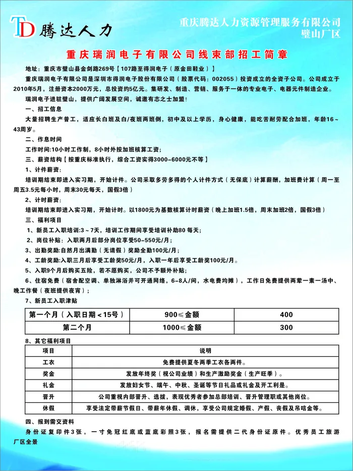 瑞润招聘简章模板cdr矢量模版下载