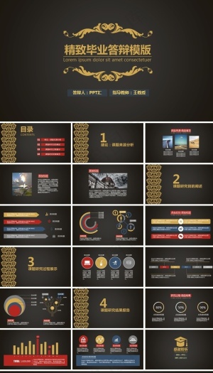 精致毕业论文答辩PPT模板预览图