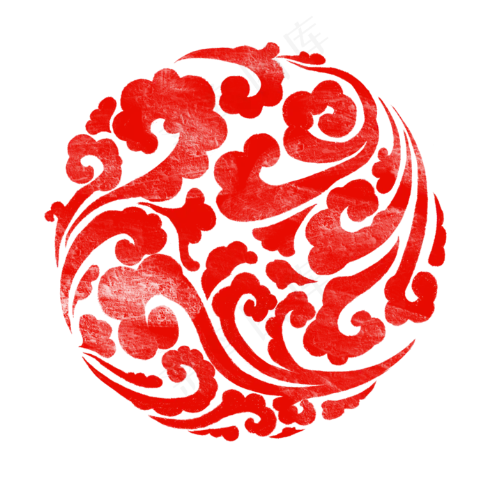 红色龙云纹