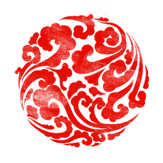 红色龙云纹