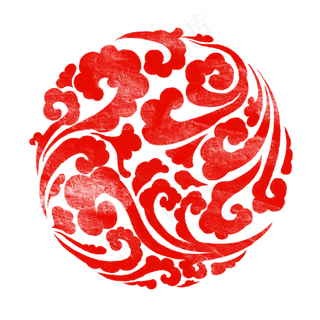 红色龙云纹