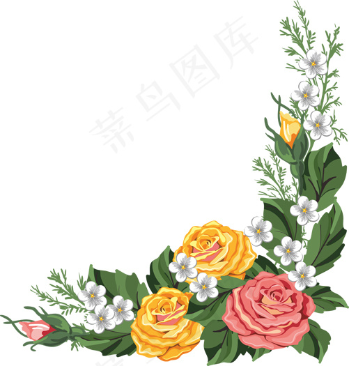 百合花 手绘百合花 百合花边框psd模版下载