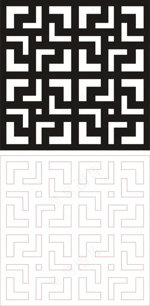 矢量镂空花纹边框底纹中式