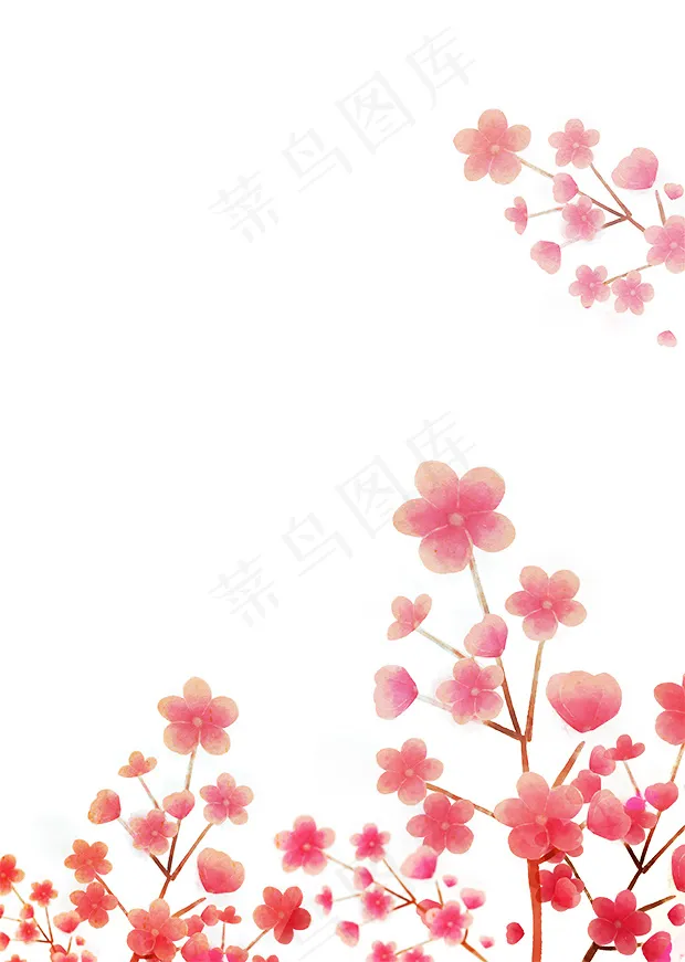 桃花边框底图psd模版下载