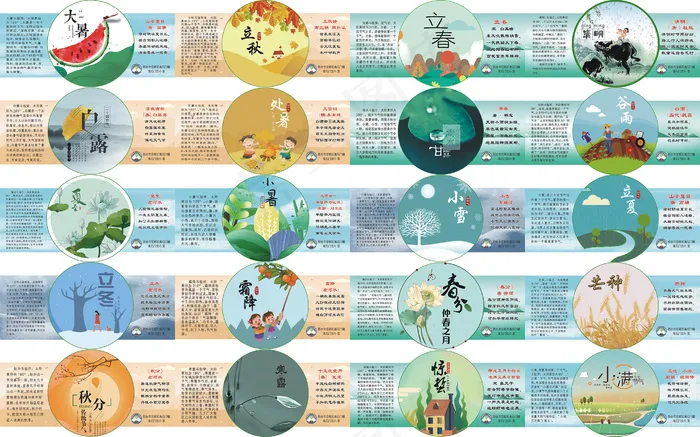 简约矢量展板24节气psd模版下载