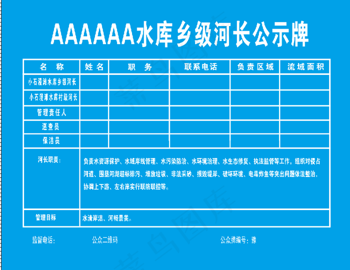 河长公示牌