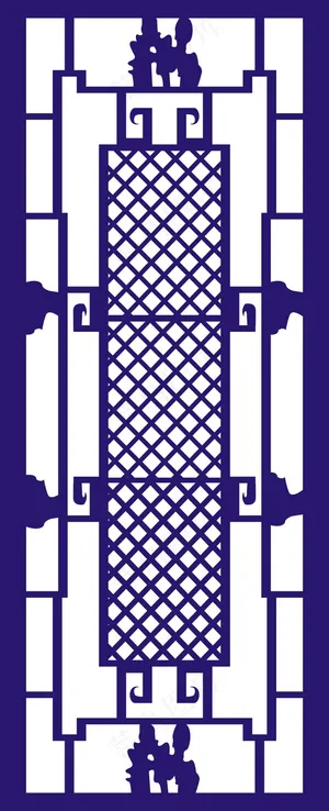 矢量镂空花纹边框底纹中式