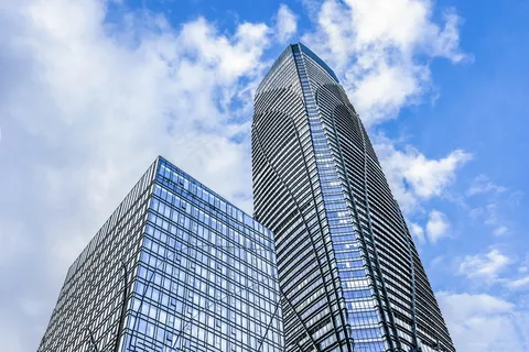 蓝色高楼商业素材背景 蓝色高楼商业素材背景