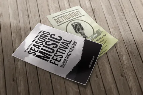 宣传单页DM设计效果图贴图样机模板...