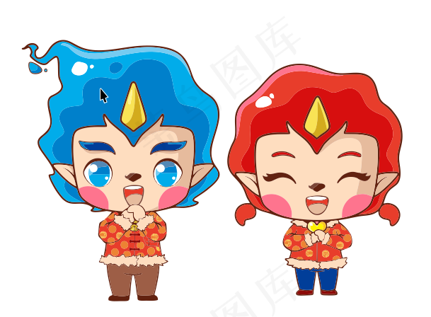 润润 津津 图 卡通 法图