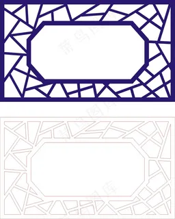 矢量镂空花纹边框底纹中式