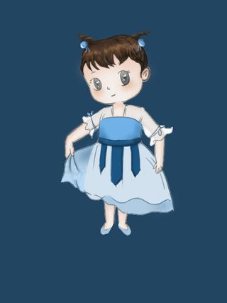 可爱卡通手绘小女孩