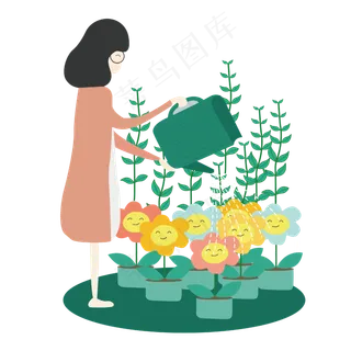 简约清新手绘风教师节浇水元素