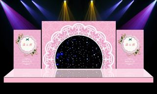 粉色舞台背景
