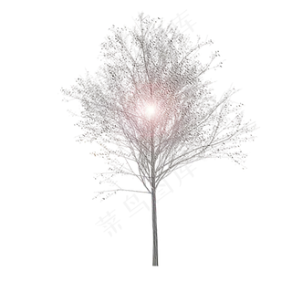 银色简约书签光之树