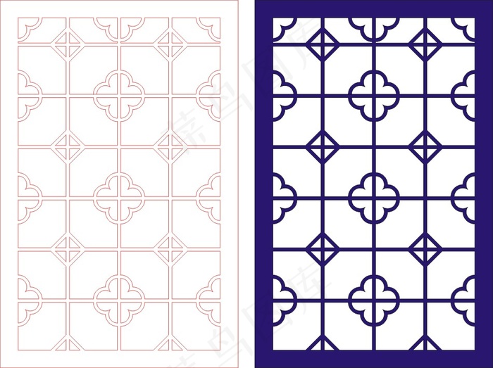 矢量镂空花纹边框底纹中式cdr矢量模版下载